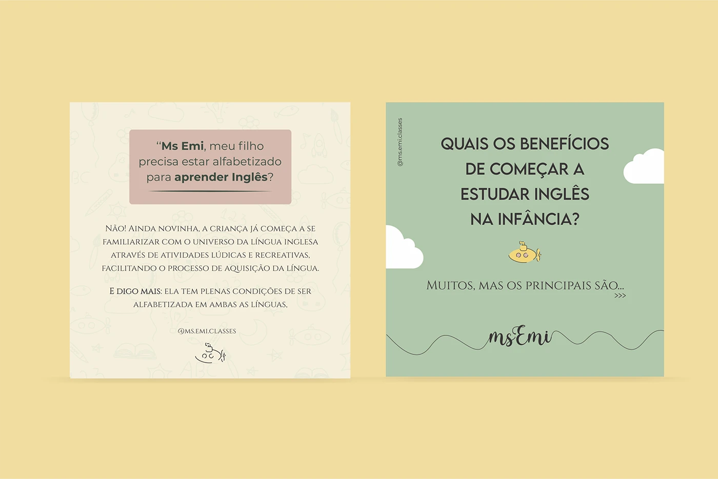 Ms Emi — identidade visual e aplicações