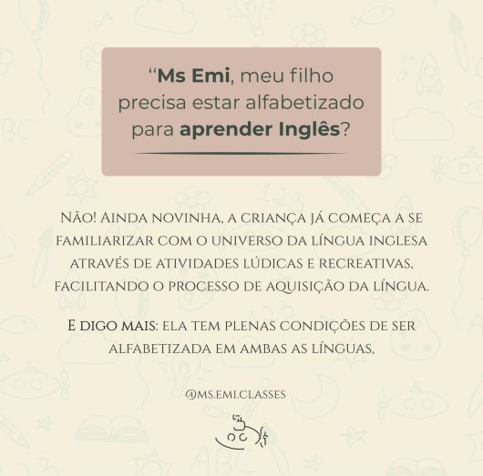 Inglês na infância — Ms Emi — English Fun